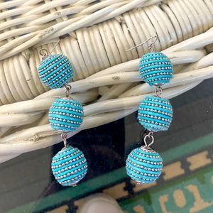 Triple ball drop earrings
